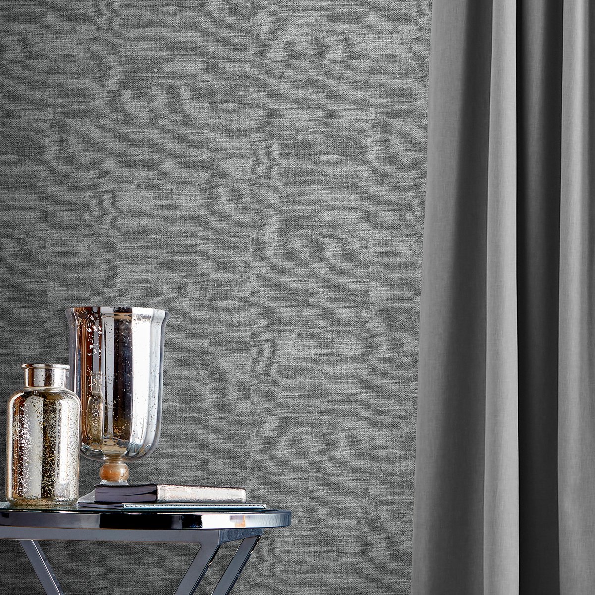 Papier peint Twill Haptic Grey gris, GRAHAM ET BROWN