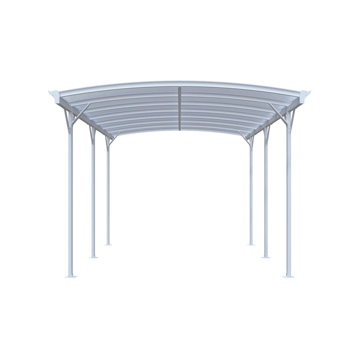 Carport aluminium et polycarbonate 15m² LE MANS blanc, SWEEEK