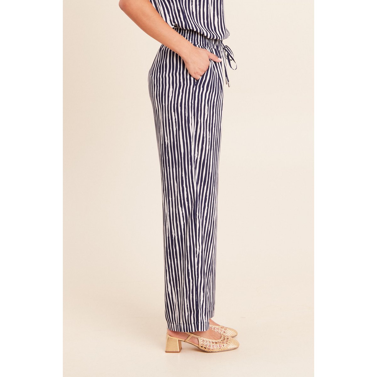 Pantalon large taille haute blanc, BREAL