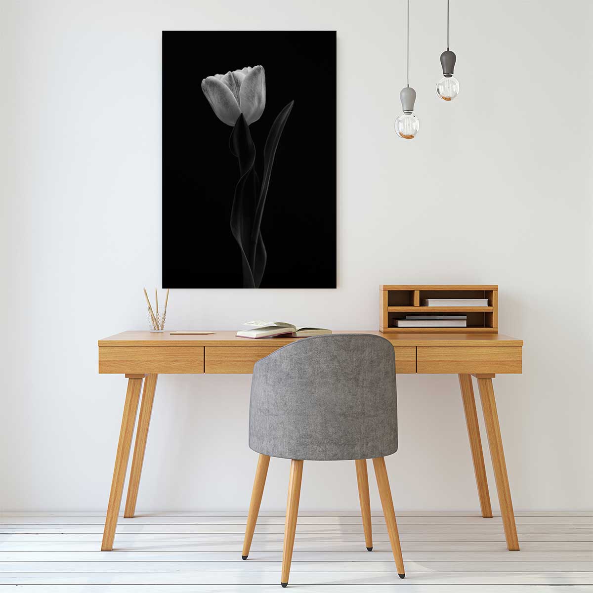 Tableau fleurs femme tulipe toile imprimée, HEXOA