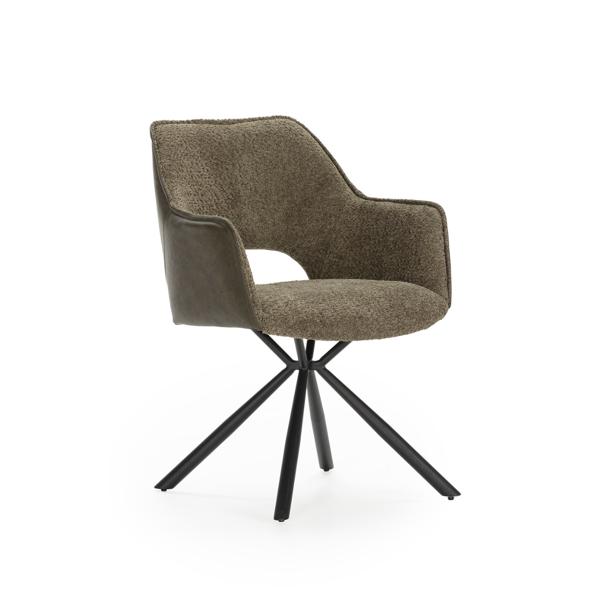 Lot de 2 fauteuils en tissu avec pieds en métal noir L62 cm - MARIEL vert, CALICOSY