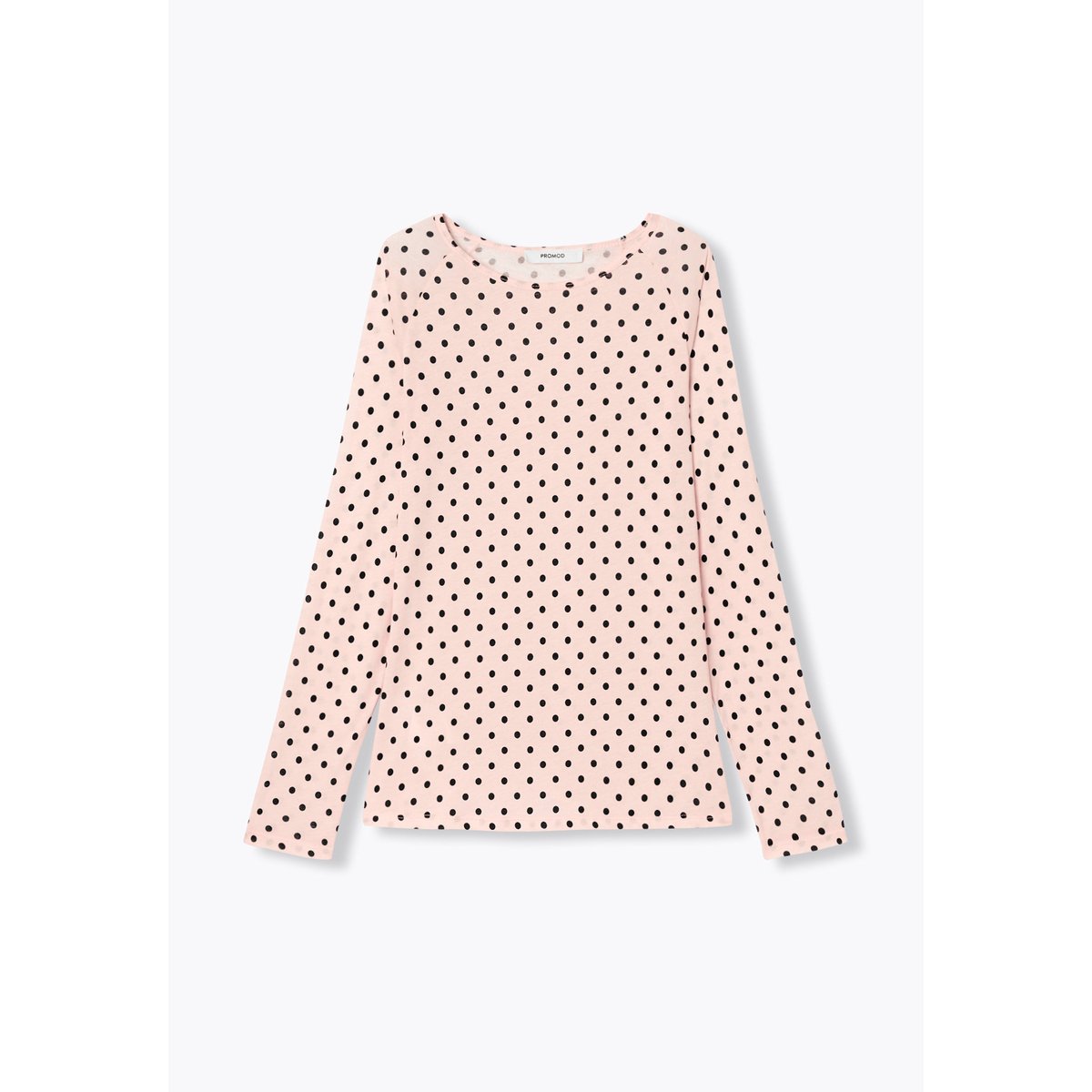 T-shirt manches longues à pois imprimé rose, PROMOD