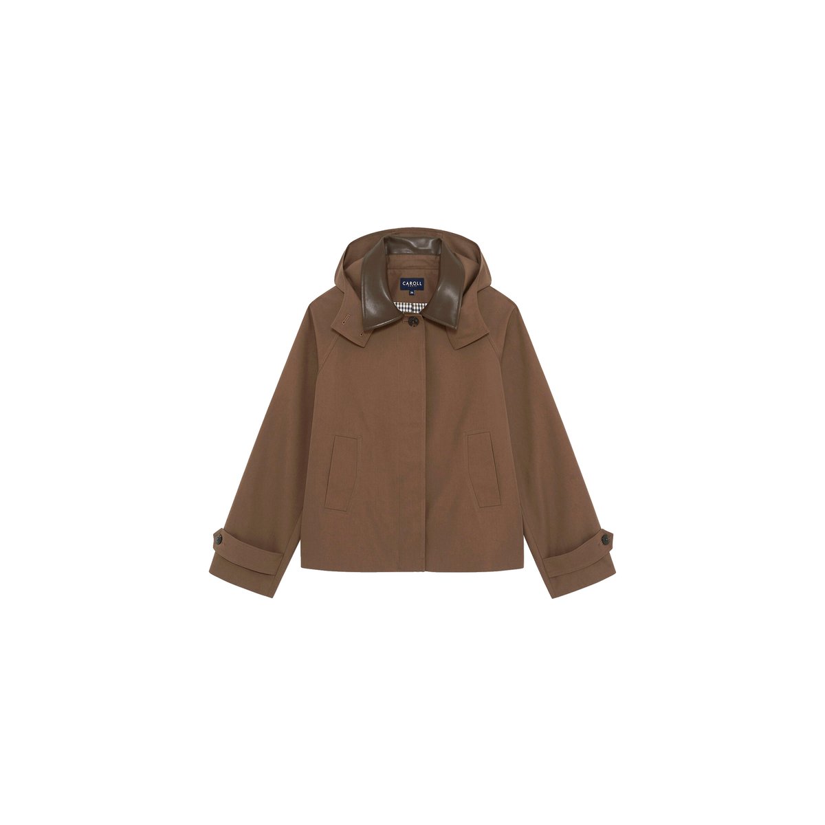 Manteau droit col chemise GROMY marron, CAROLL
