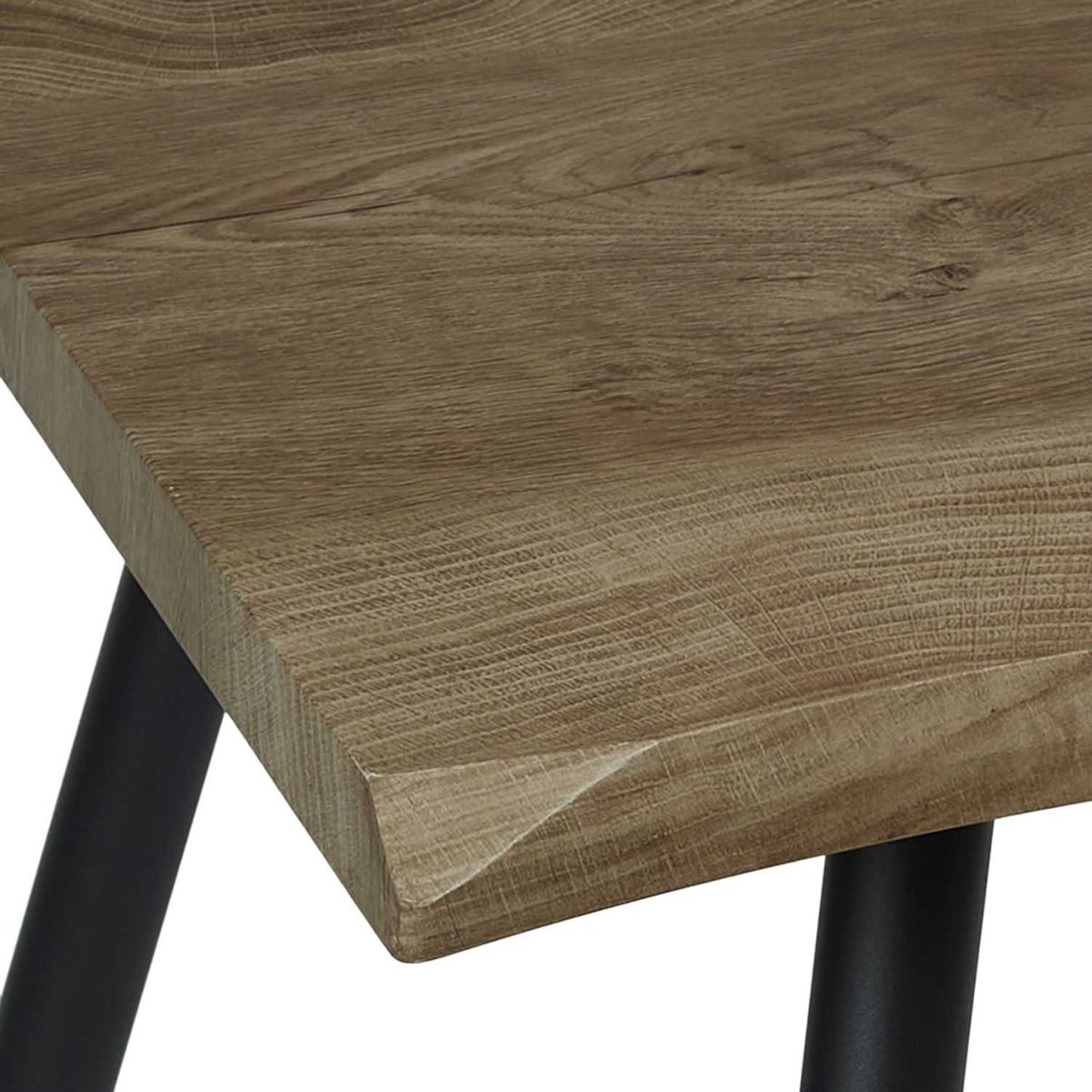 Table basse en métal et plateau effet bois brut FOREST marron, TOILINUX
