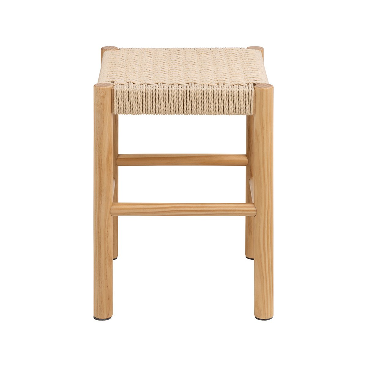 Tabouret de bar - 45 cm - LIORA bois / beige, LISA DESIGN
