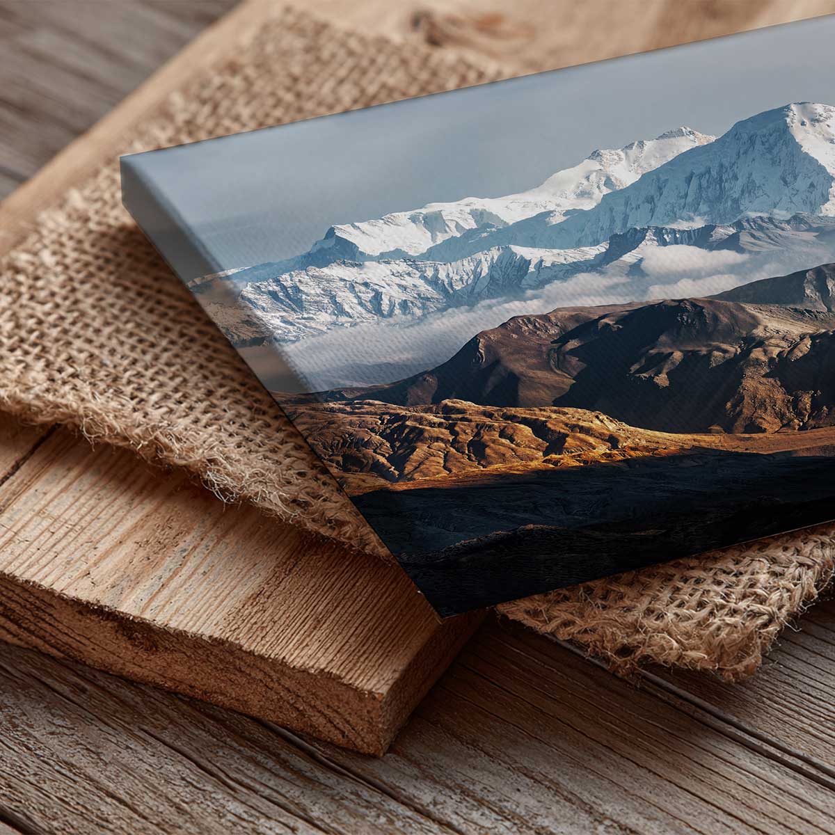 Tableau panoramique chaîne himalayenne montagnes géantes toile imprimée, HEXOA