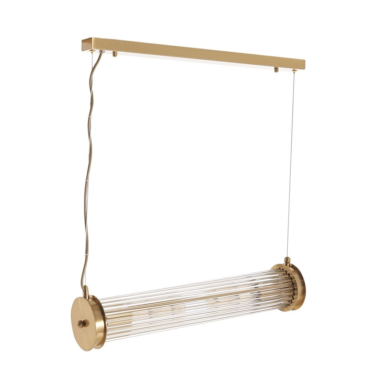 Lustre simple en métal laiton doré TUBES laiton, SIGNATURE