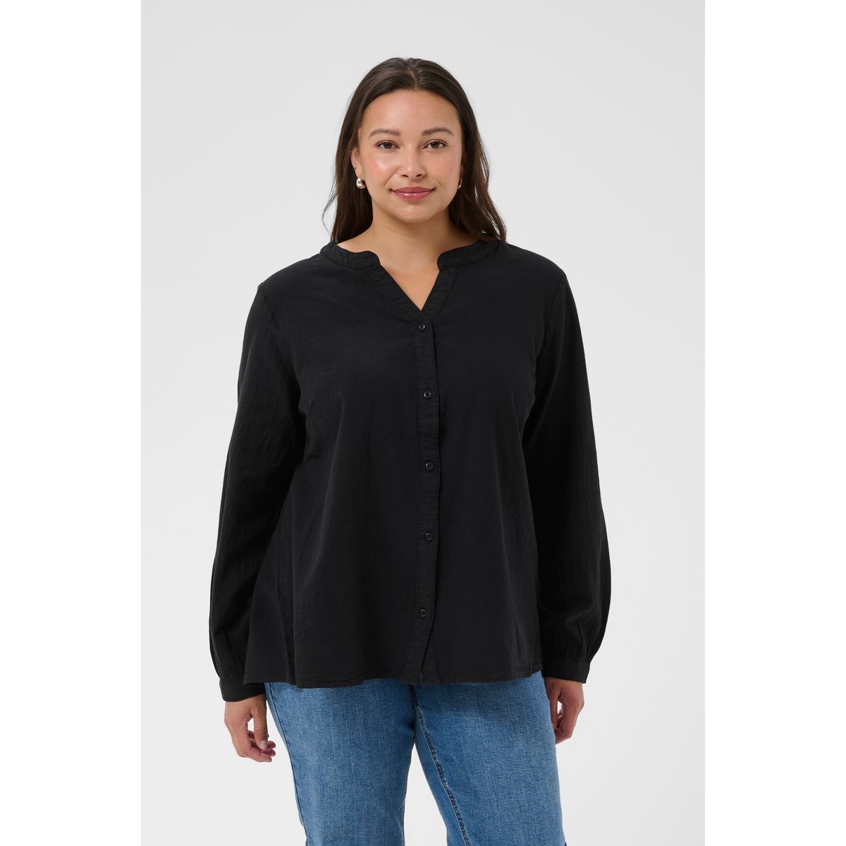 Chemise à manches longues noir black deep, KAFFE CURVE