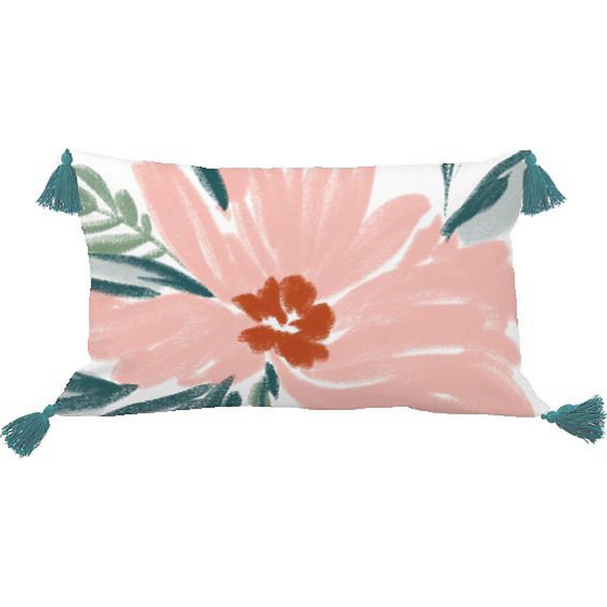 Coussin déco 30x50 cm Coton Marisol rose, EDEN