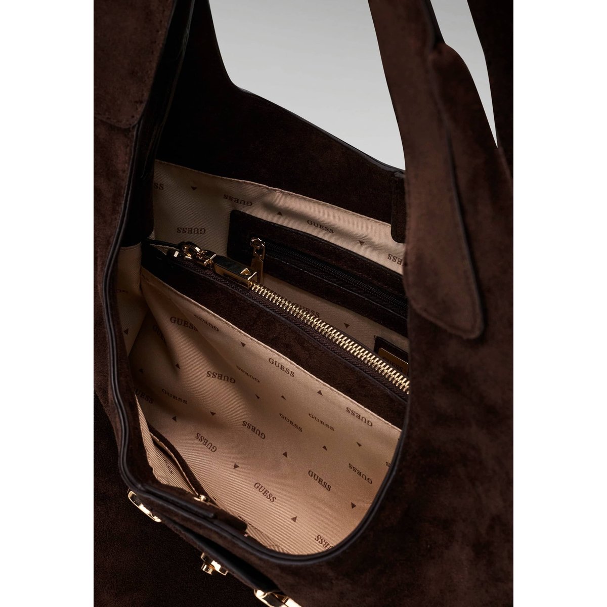 Sac Hobo Maxi Sunset marron, GUESS
