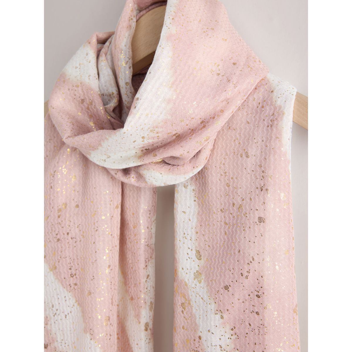 Écharpe légère feuille de marbre rose, NEXT