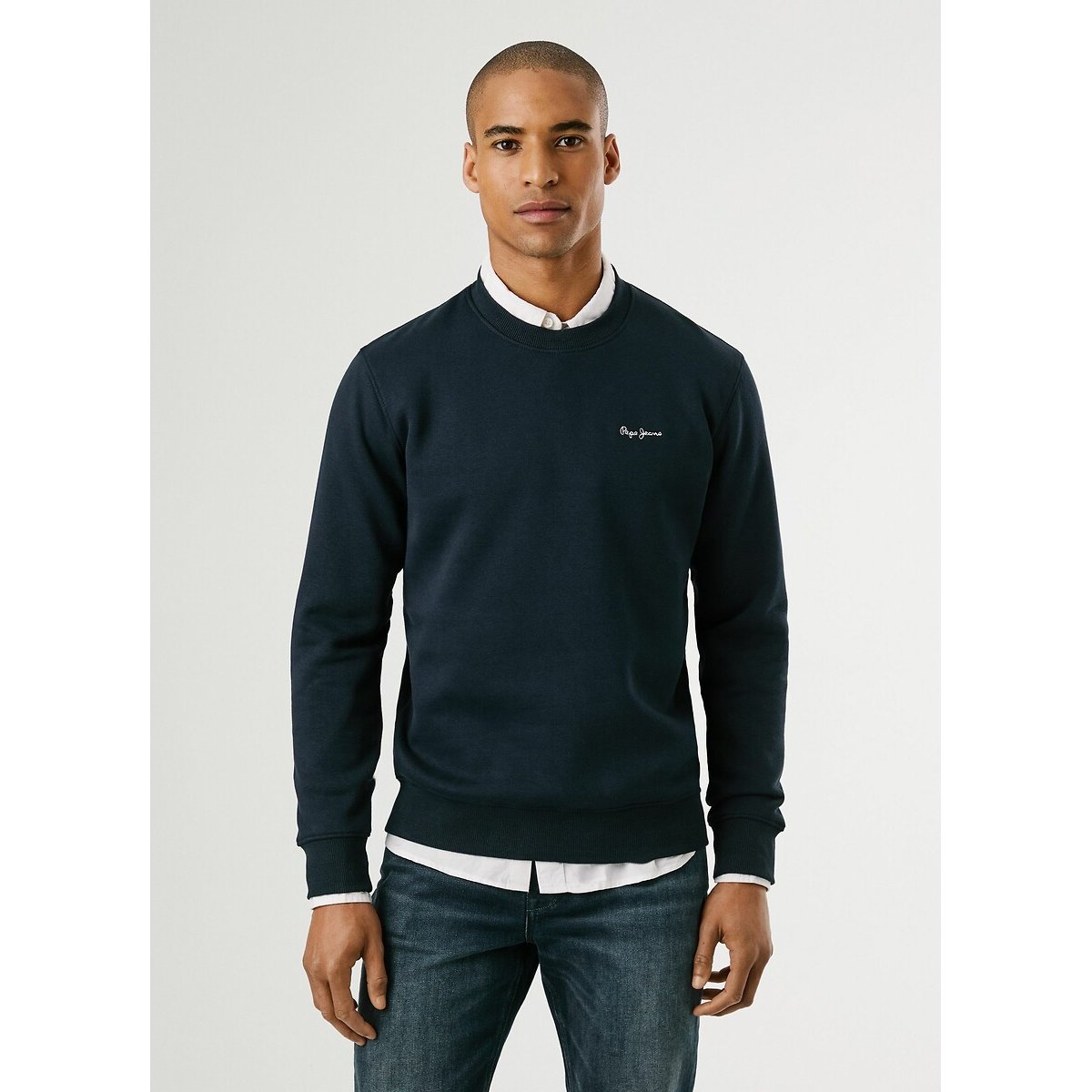 Sweat col rond Macbeth bleu marine, PEPE JEANS