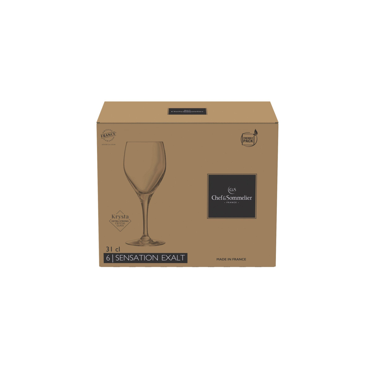 6 verres à pied 31cl -SENSATION EXALT transparent, CHEF&SOMMELIER