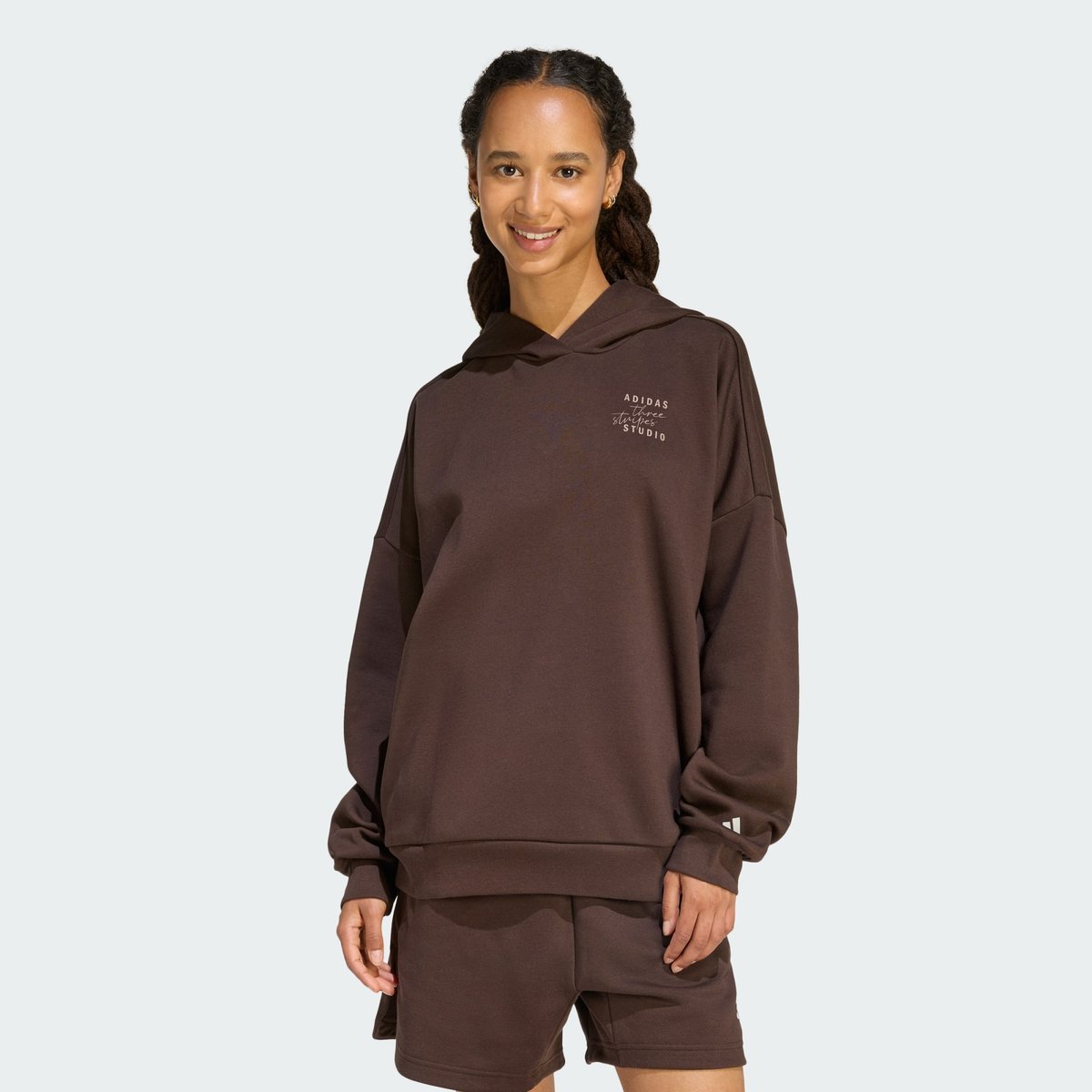 Sweat-Shirt À Capuche 3 Bandes Studio Sweat-Shirt À Capuche 3 Bandes Studio aurora coffee, ADIDAS SPORTSWEAR