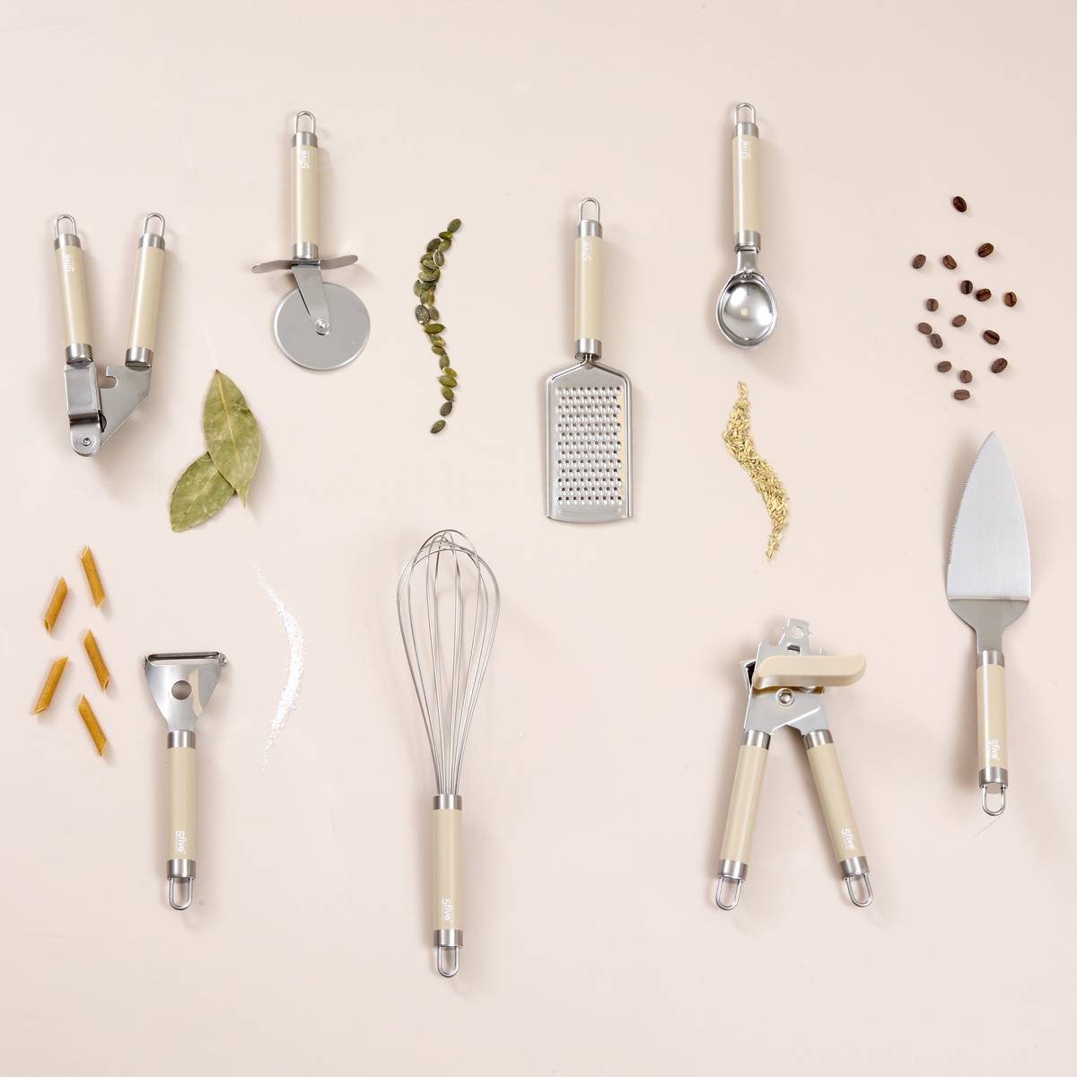 Spatule ajourée en inox SOLSTICE beige, 5FIVE SIMPLY SMART