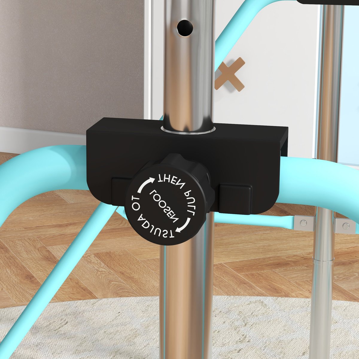 Barre de gymnastique pour enfants Acier Cyan couleur unique, HOMCOM