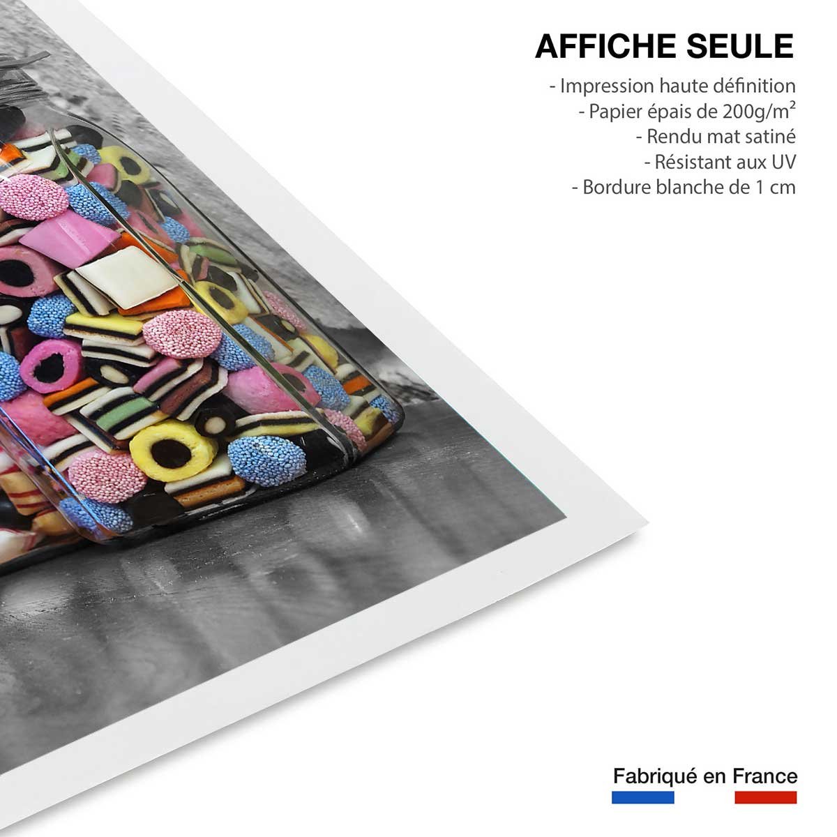 Affiche bonbons arlequins et roudoudous affiche seule, HEXOA