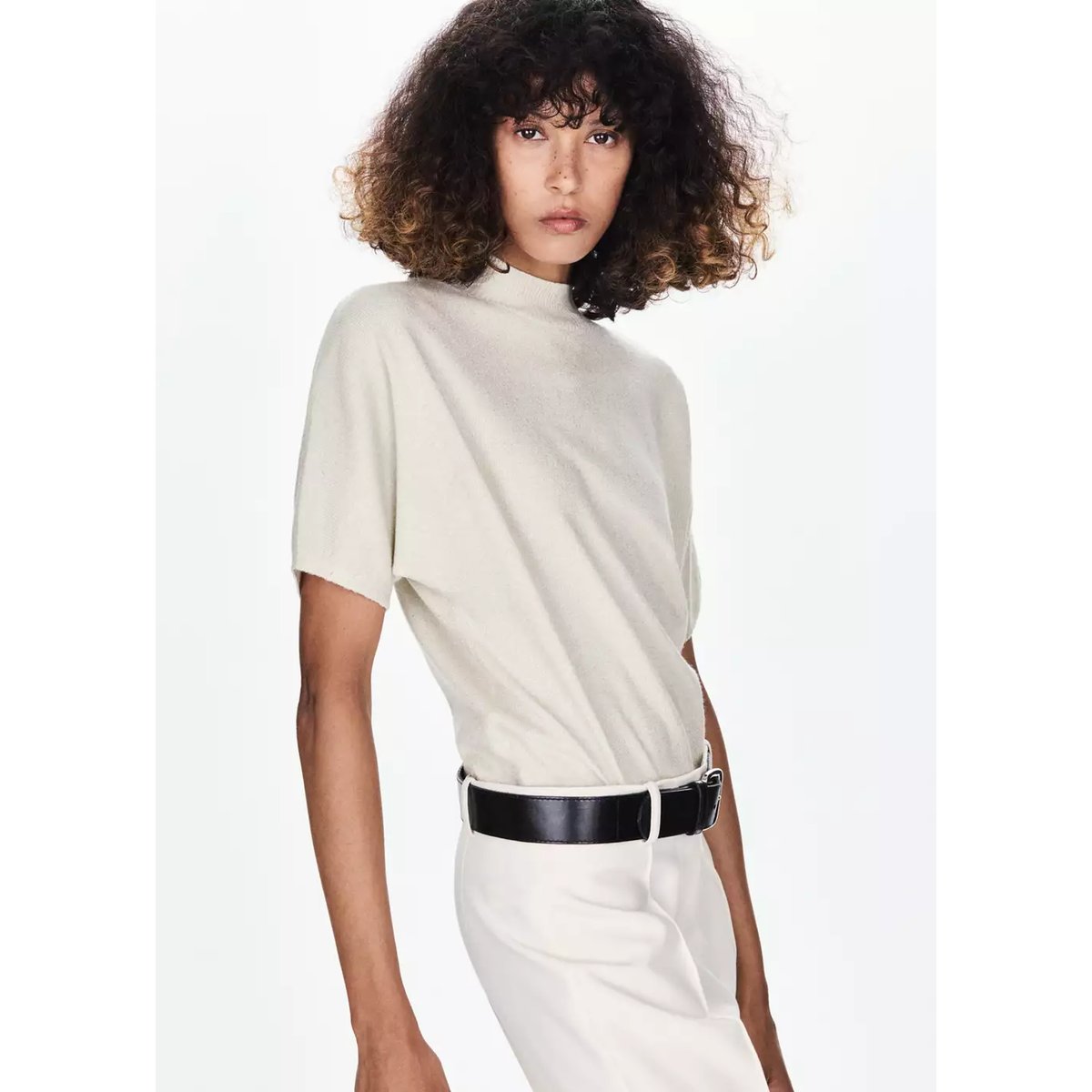 Pull-over manches courtes or, MANGO