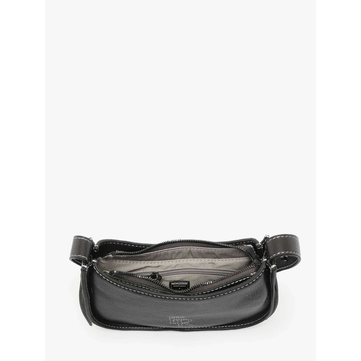 Sac bandoulière Foudre cuir noir, ETRIER