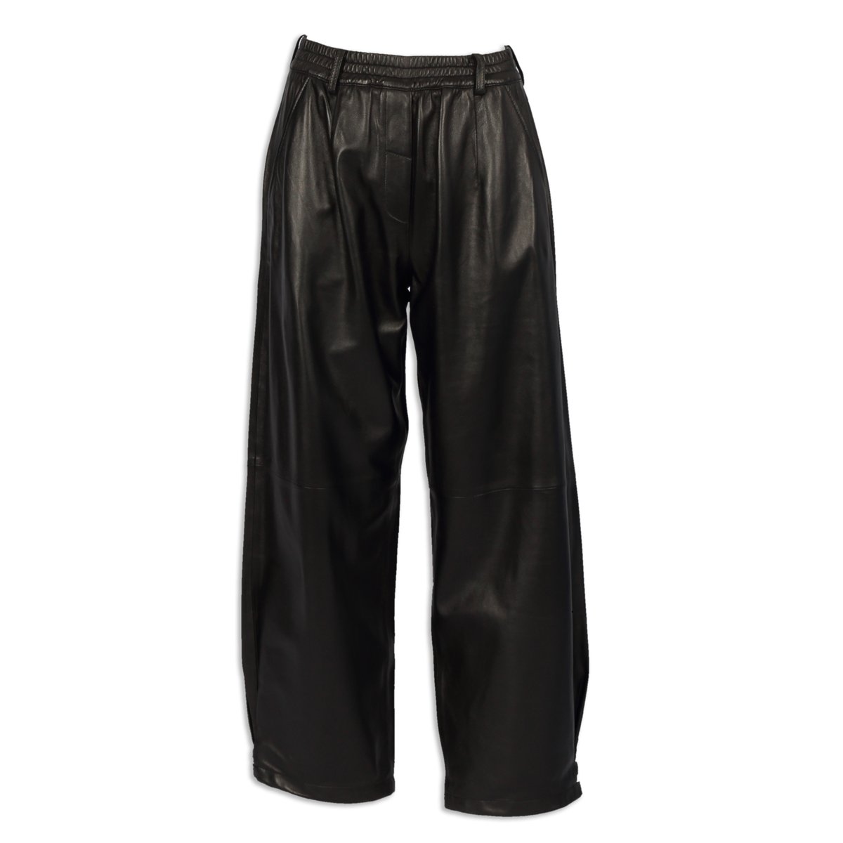 Pantalon en cuir à coupe ample MIA noir, OAKWOOD