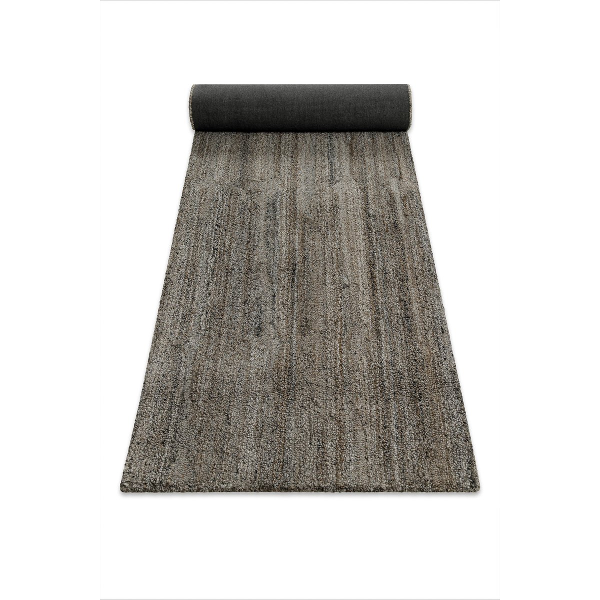 Tapis couloir uni texturé style naturel , Hamptons EIGHTEEN gris marron, chiné, WECON HOME