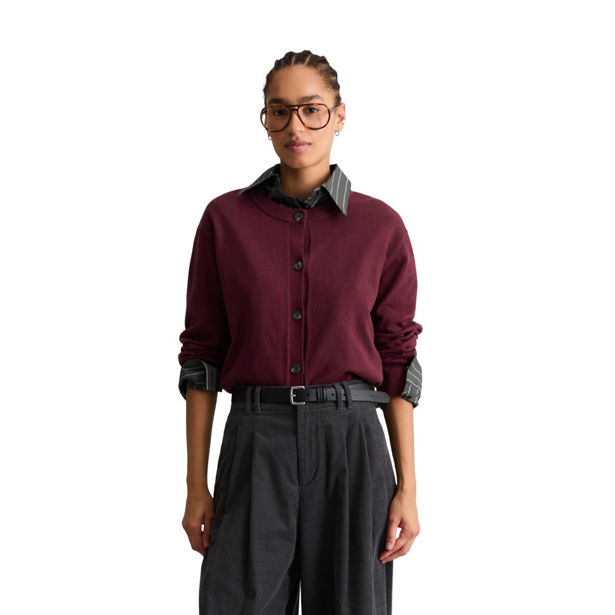 Cardigan coupe classique en Soft Cotton Stretch rouge, MARC O’POLO DENIM