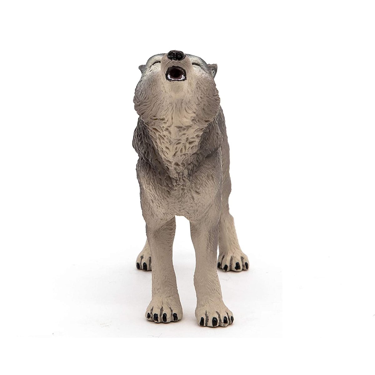 Figurine Loup hurlant gris, PAPO