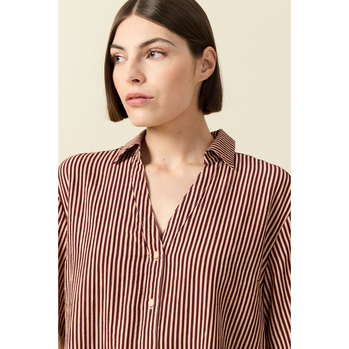 Blouse manches courtes fluide violet, BONOBO