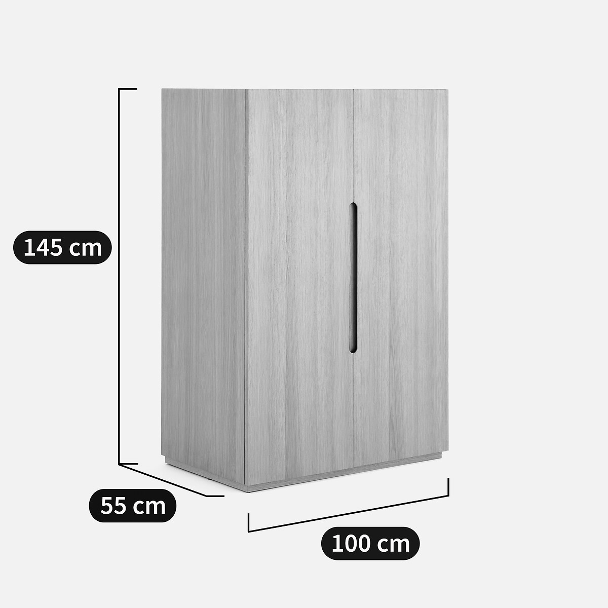 Élément armoire avec étagères pour dressing modulable, en plaqué chêne, EVORIA naturel, AM.PM