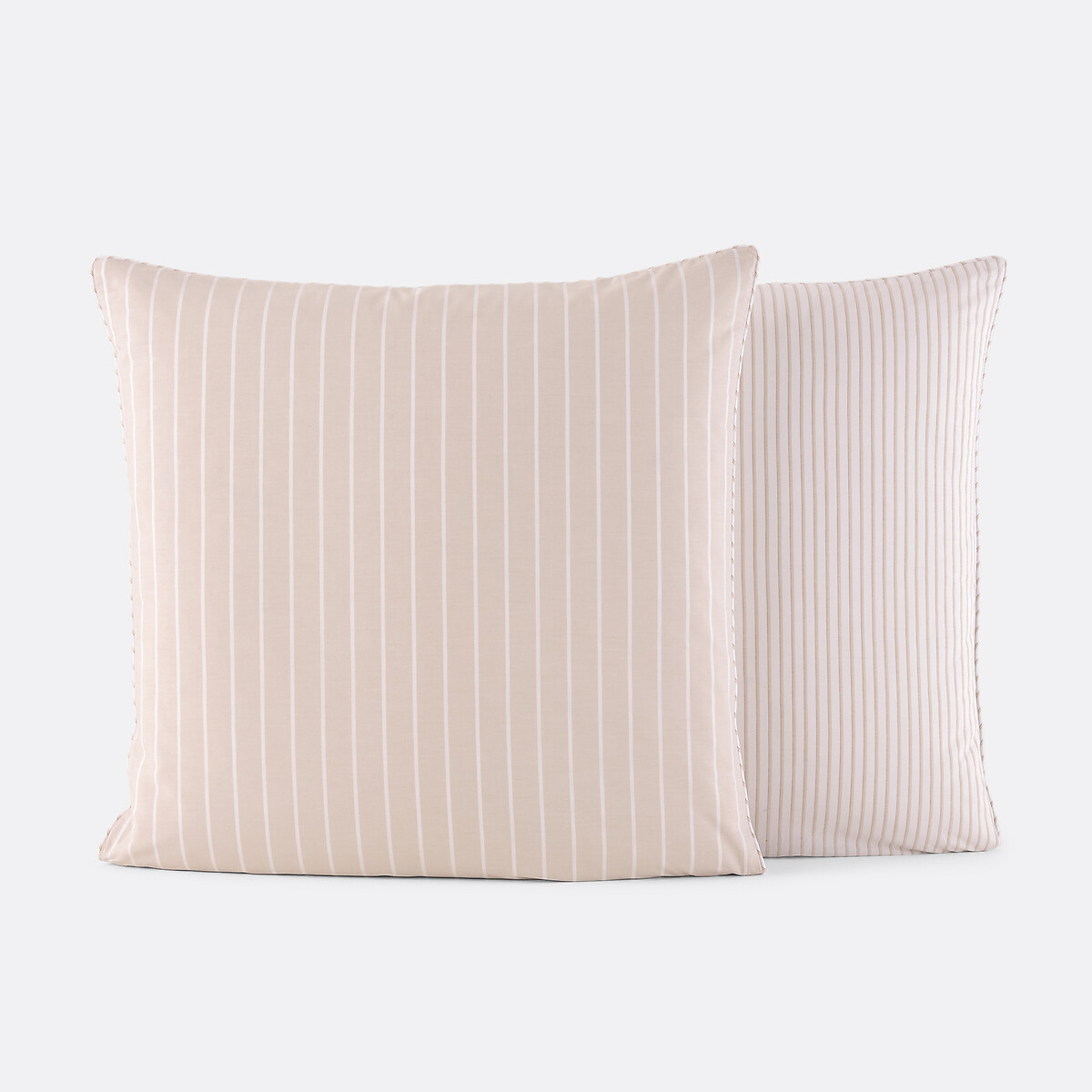 Edward Cotton Percale Pillowcase striped beige, LA REDOUTE INTERIEURS