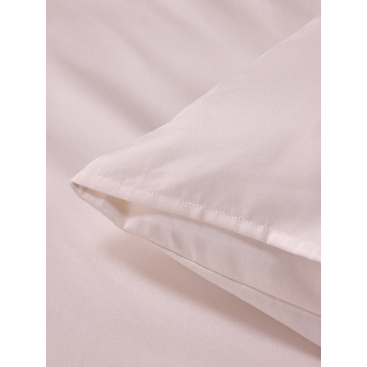 Taie d'oreiller satin de coton "Léonore" ecru/marine, CYRILLUS