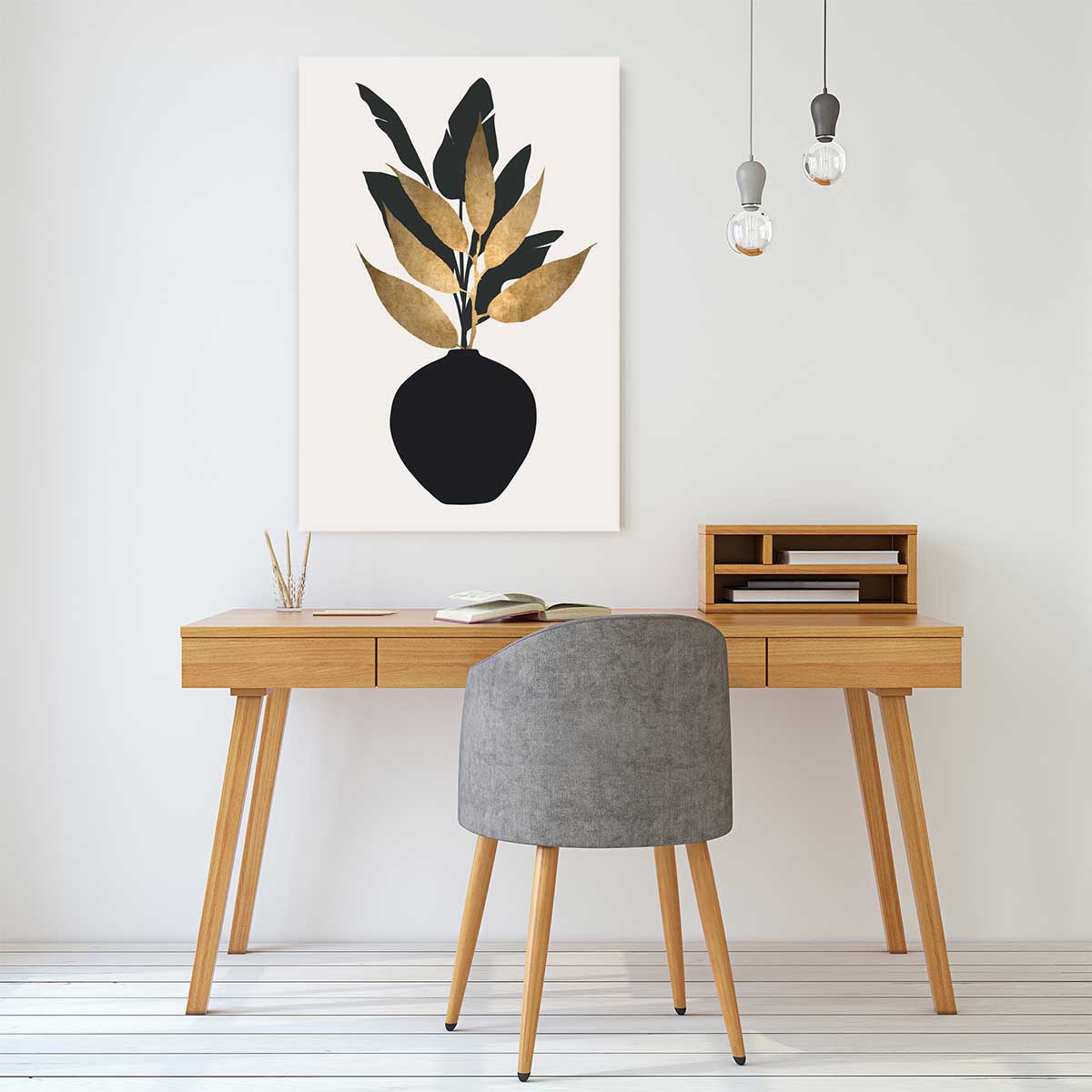 Tableau poterie et fleurs séchées tableau alu dibond, HEXOA
