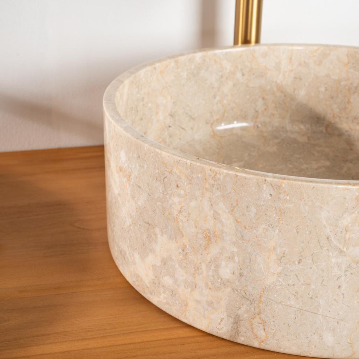 Vasque en marbre ronde 40 cm ULYSSE crème, WANDA COLLECTION