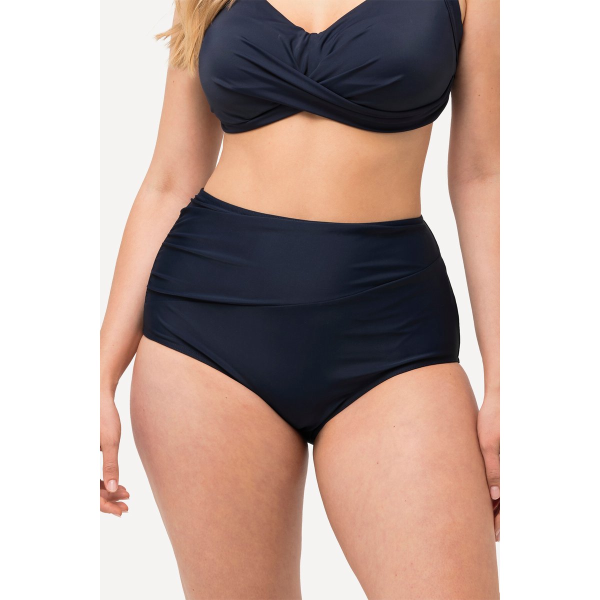 Bas de bikini, drapé, taille haute marine, ULLA POPKEN
