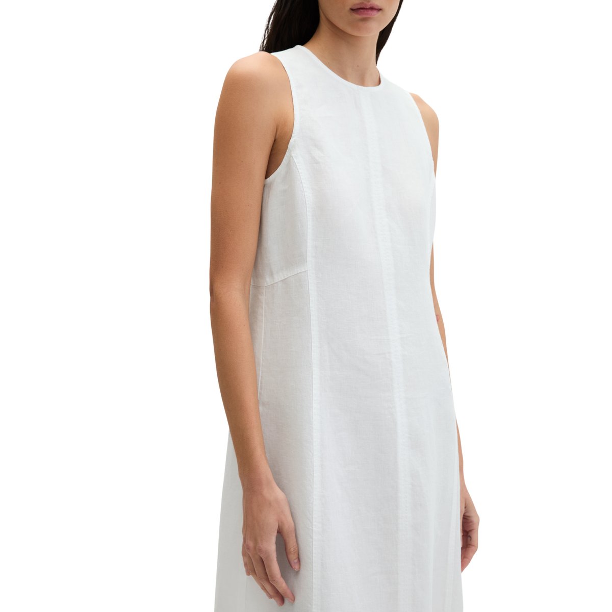 Robe en lin shaped avec fermeture éclair sans couture blanc, MARC O'POLO