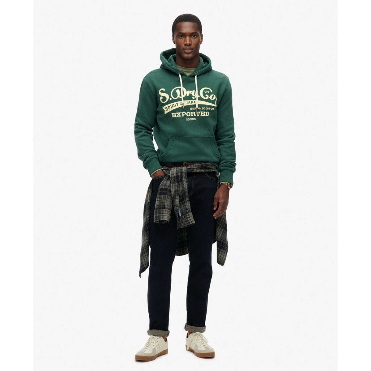 Sweat à capuche Classic Spirit vert émail, SUPERDRY