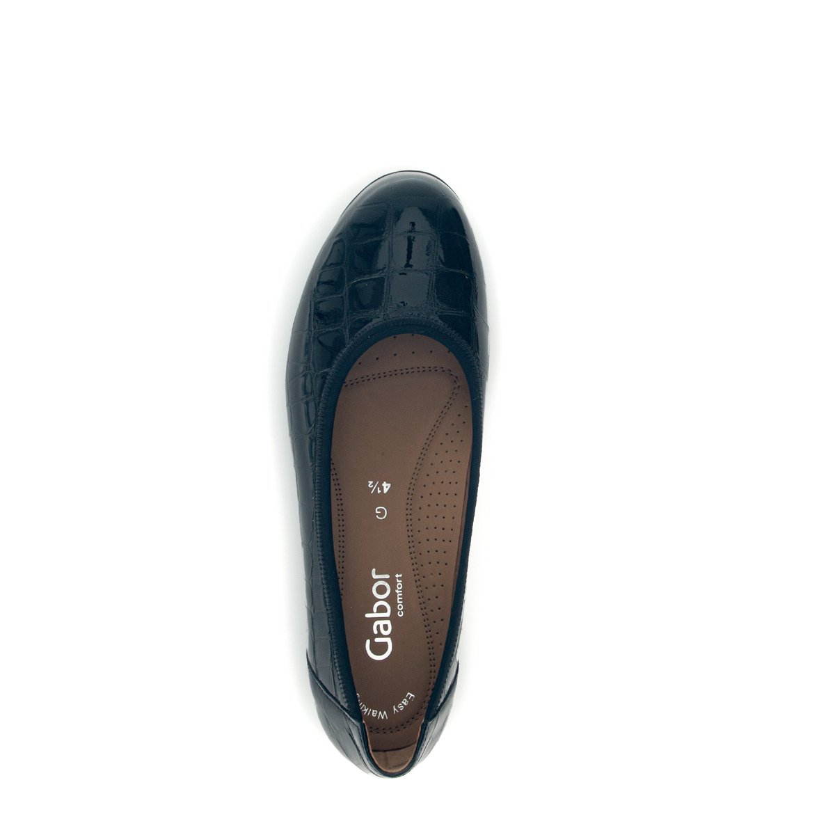 Ballerines en vernis à talon compensé noir, GABOR