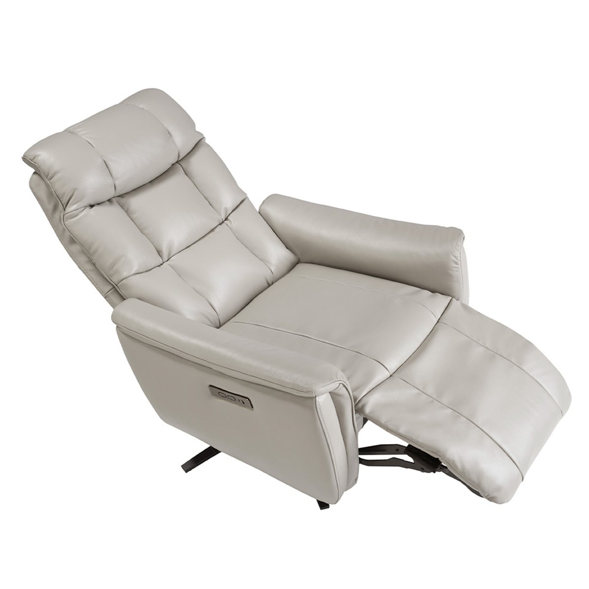 Fauteuil pivotant en cuir gris | noir, ANGEL CERDA