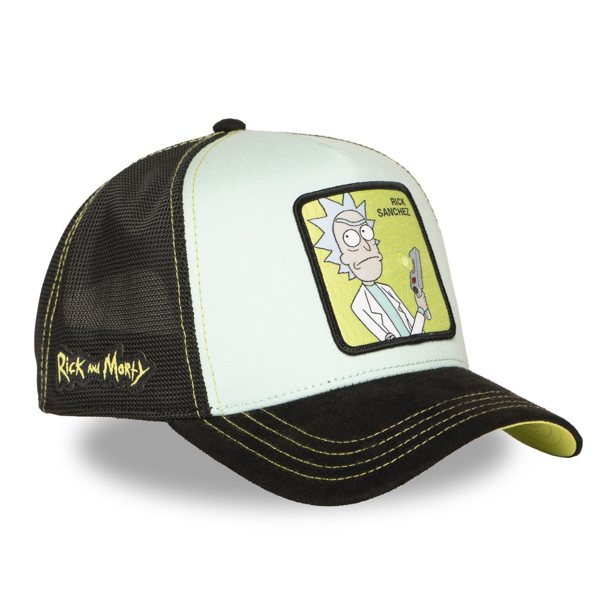 Casquette trucker Rick et Morty noir/bleu/jaune, CAPSLAB