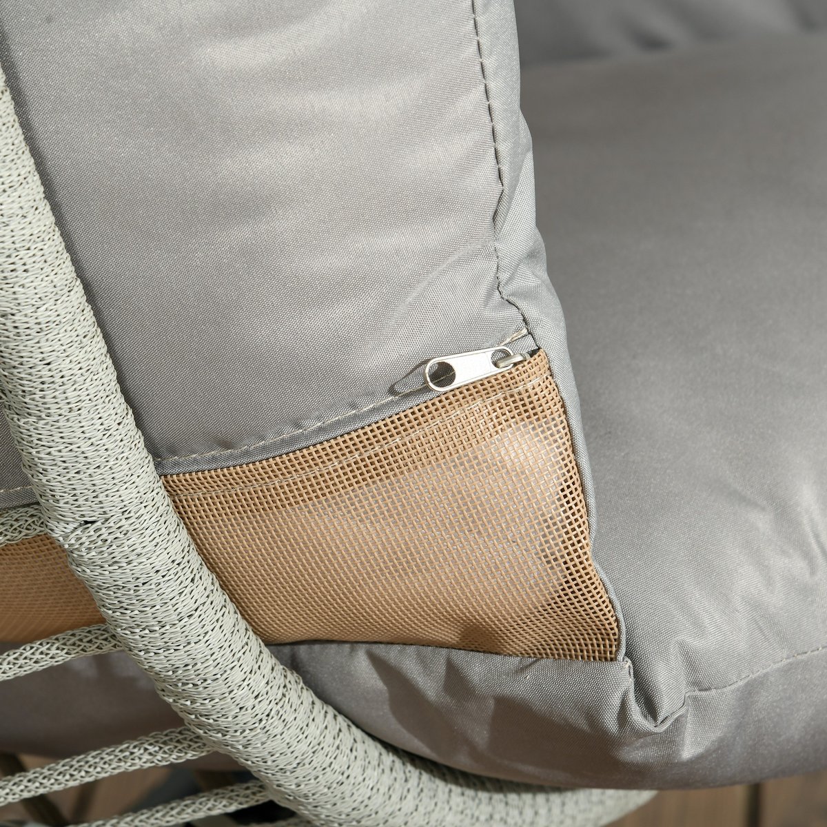 Fauteuil à bascule Acier Gris gris, OUTSUNNY