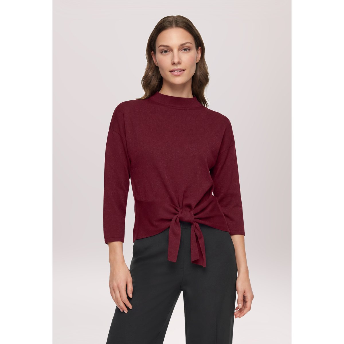 Pull-over en maille à nœud maroon banner, BETTY BARCLAY