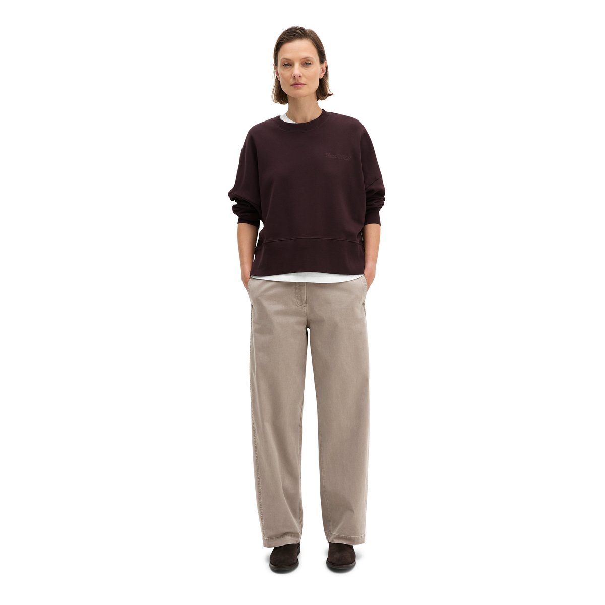 Sweat-shirt relaxed avec du coton recyclé rouge, MARC O'POLO