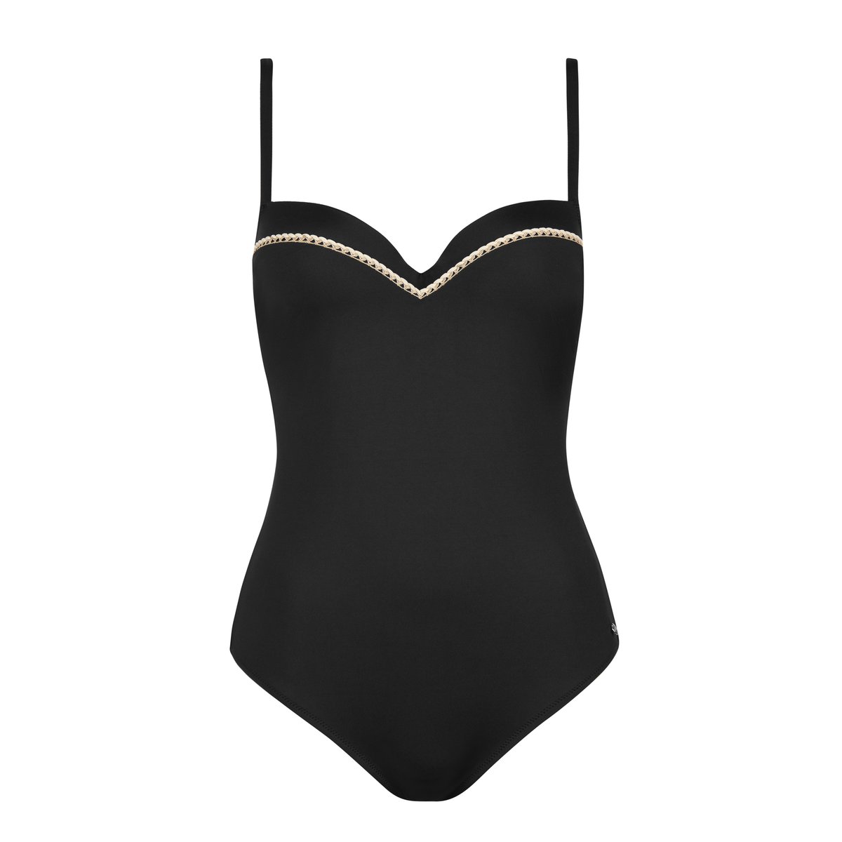 Maillot une pièce préformé multipositions Union Island noir, LISCA