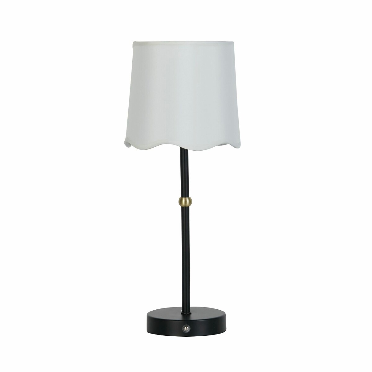 Angeles Rechargeable Lamp with Scallop Shade black, SO'HOME