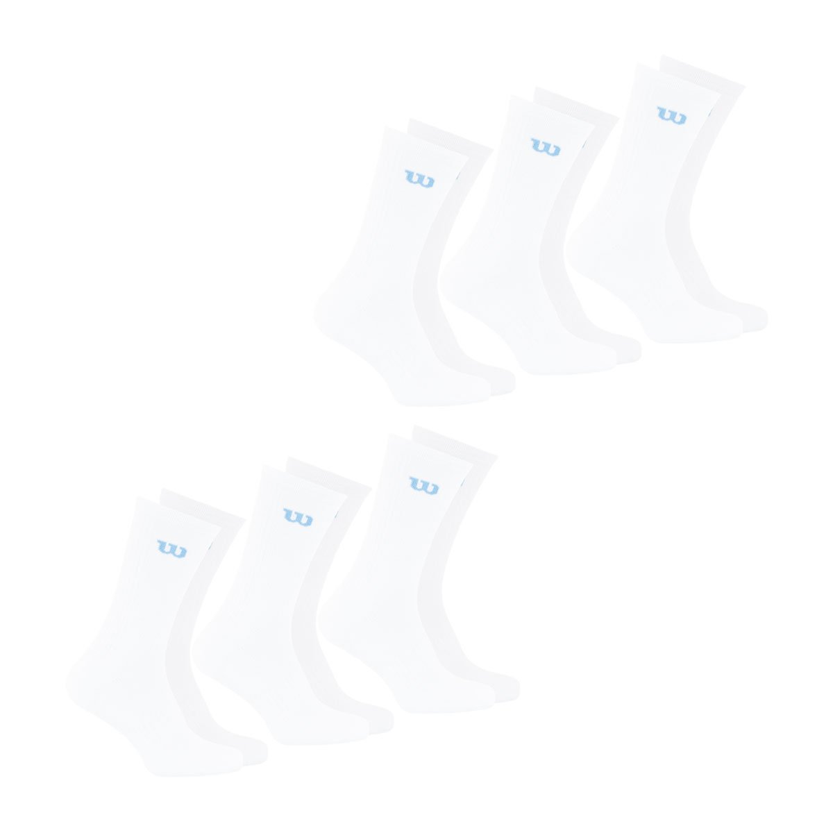 Chaussettes mi-hautes, lot de 6 paires, essentiel blanc, WILSON