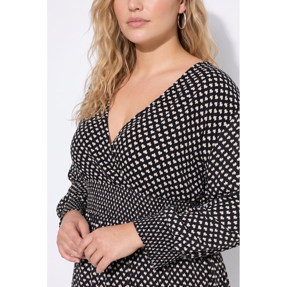 Robe, coupe confortable, taille élastiquée noir, ULLA POPKEN