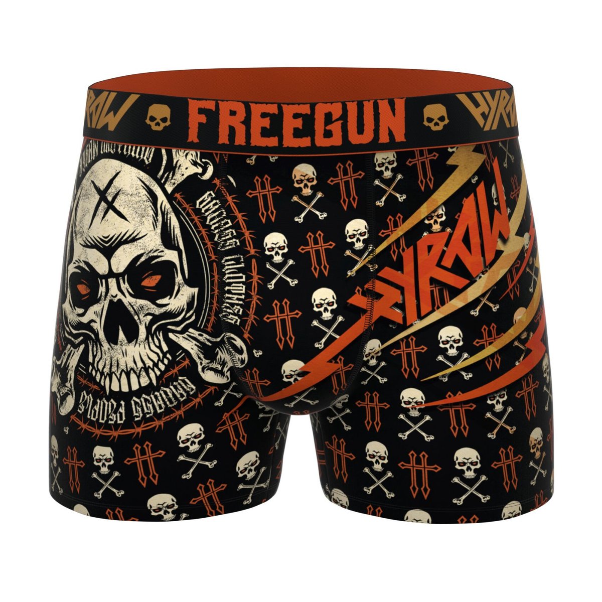 Lot De 4 Boxers Hyraw Microfibre noir/rouge/orange/jaune/blanc/vert, FREEGUN
