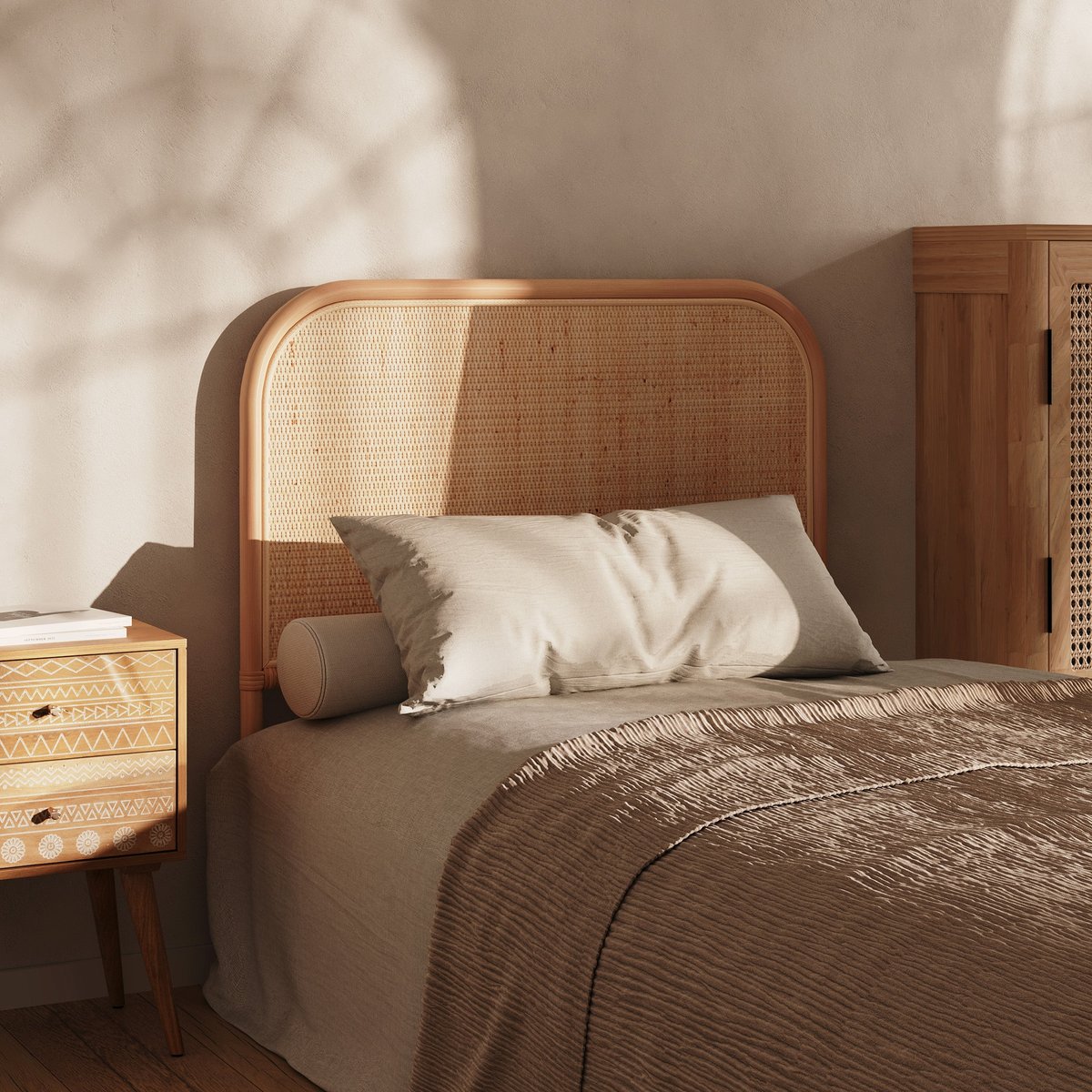 Tête de lit en rotin - GRACE naturel, MAISON PAVANE