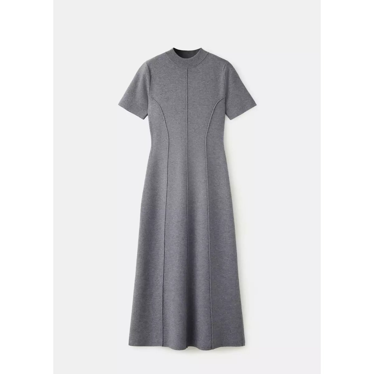 Robe midi évasée gris chiné moyen, MANGO