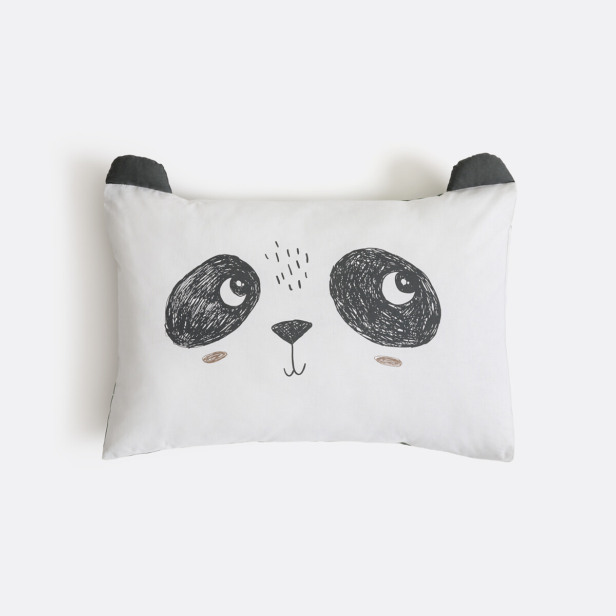 Funda de almohada de algodón para bebé, Panda Mania estampado caqui, LA REDOUTE INTERIEURS